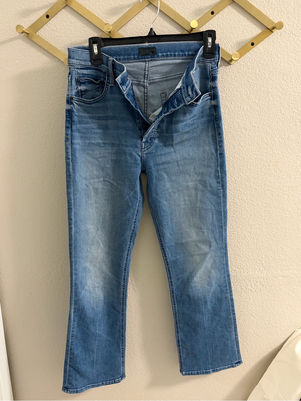 MOTHER Straight-Leg Jeans - Light Blue Wash